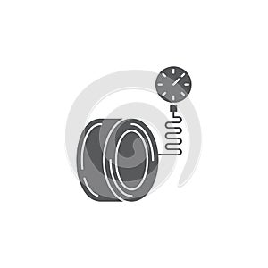 Tire pressure gauge vector icon symbol isolated on white background