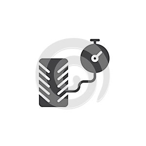 Tire pressure and manometer icon vector