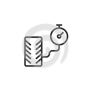 Tire pressure and manometer line icon