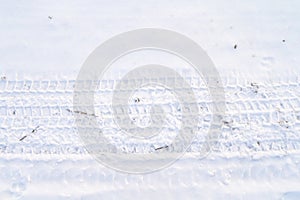 Tire print on the snow