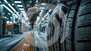 The tire production line.AI generated image photo