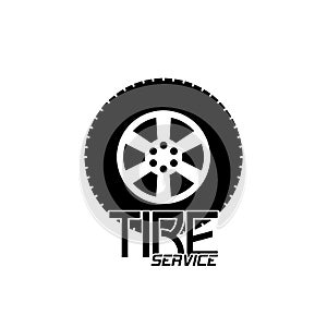 Tire Service Logo Design isolated on white background