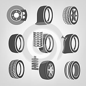 Tire shop icons