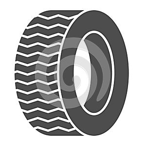 Tire solid icon. Car wheel vector illustration isolated on white. Auto disk glyph style design, designed for web and app