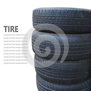 Tire stack isolated on white background