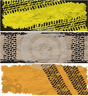 Tire track banners