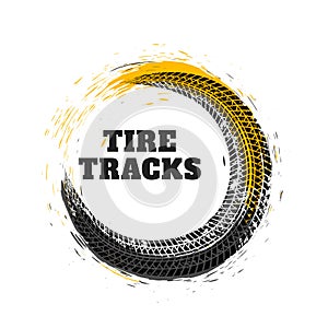 Tire track in circle style