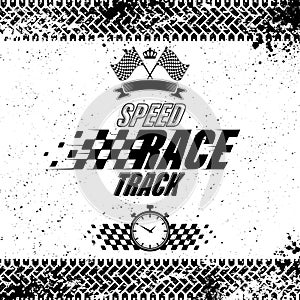 Tire track grunge speed background