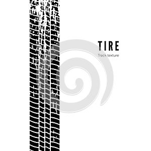 Tire track impression. Black tire texture. Vector illustration isolated on white background