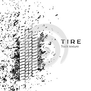 Tire track impression. Vector illustration isolated on white background