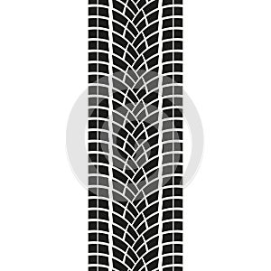 Tire track isolated on white background. Tyre print. Vector illustration.