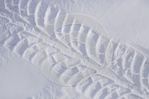 Tire track in snow