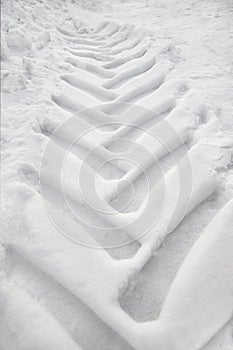 Tire track in snow