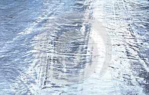 Patterns in Ice in Alley, January, Winter, Chicago, Illinois USA photo