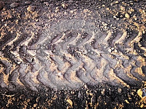 Tire tracks on the ground