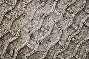 Tire tracks in the sand