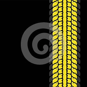 Tire tracks simple yellow background