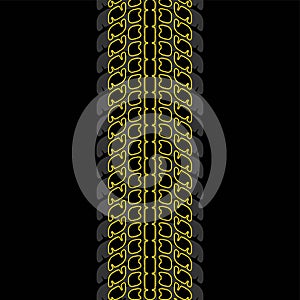 Tire tracks simple yellow outline background