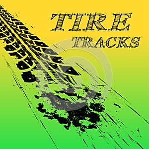 Tire tracks vector