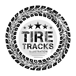 Tire tracks vector