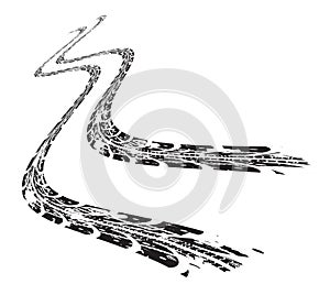 Tire tracks vector