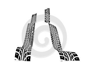 Tire tracks vector illustration