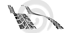 Tire tracks vector illustration