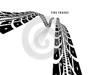 Tire tracks vector illustration