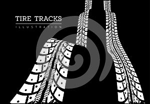 Tire tracks vector illustration