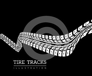 Tire tracks vector illustration