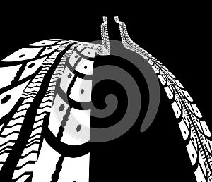 Tire tracks vector illustration