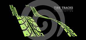 Tire tracks vector illustration