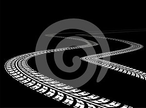 Tire tracks vector illustration