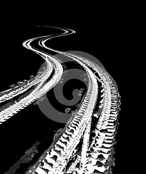 Tire tracks vector illustration