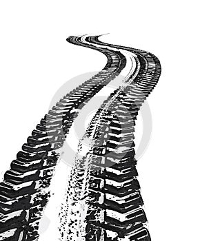 Tire tracks vector illustration