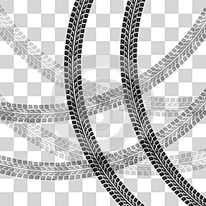 Tire tracks vector photo