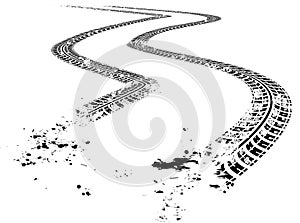 Tire tracks vector photo