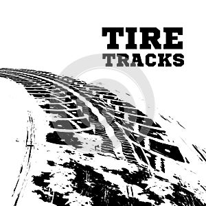 Tire tracks on white