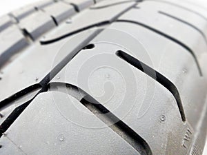 Tire tread closeup in tire shop