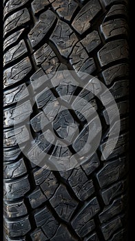 Tire Tread Detail, A Close-Up Concept photo