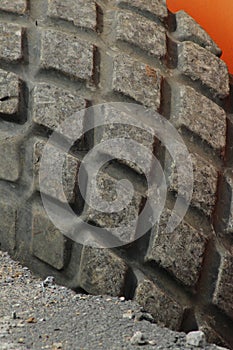 Tire tread pattern of roadroller