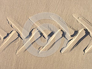 Tire tread in sand