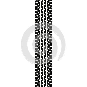 Tire tread or track isolated on white background. Tyre print. Vector illustration