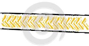 Tire tread tracks. Car, motorcycle and bicycle mark prints bike wheel on traces on white background vector illustration