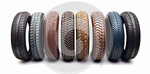 tire tyre background object automobile change car isolated rubber auto wheel. Generative AI.