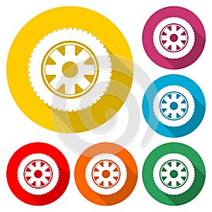 Tire and wheel icon