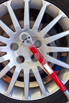 Tire with wheel torque wrench photo