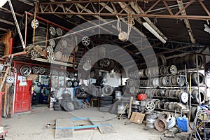 Tire workshop in the city of Rio Grande.