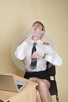 Tired airline pilot