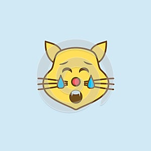 tired cat 2 colored line icon. Simple yellow and brown element illustration. tired cat concept outline symbol design from emoji se